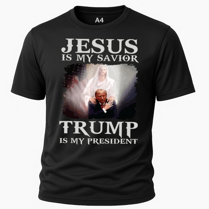 Jesus Is My Savior Trump Is My President Cooling Performance Crew T-Shirt