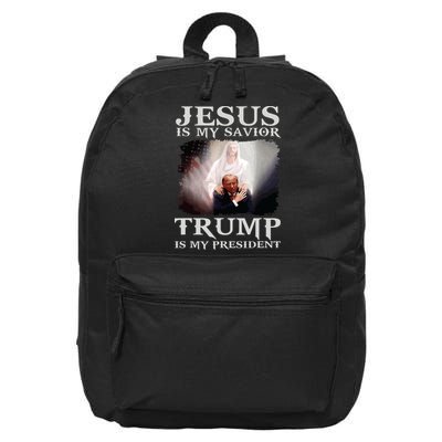 Jesus Is My Savior Trump Is My President 16 in Basic Backpack