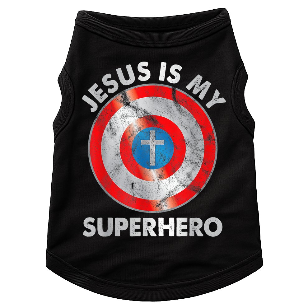 Jesus Is My SuperHero Christian Jesus Lovers Men Women Doggie Tank