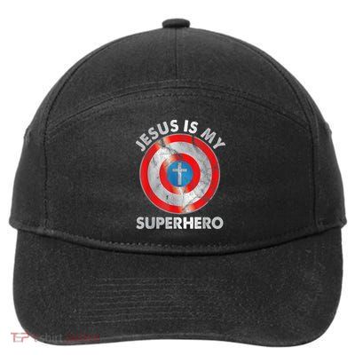 Jesus Is My SuperHero Christian Jesus Lovers Men Women 7-Panel Snapback Hat