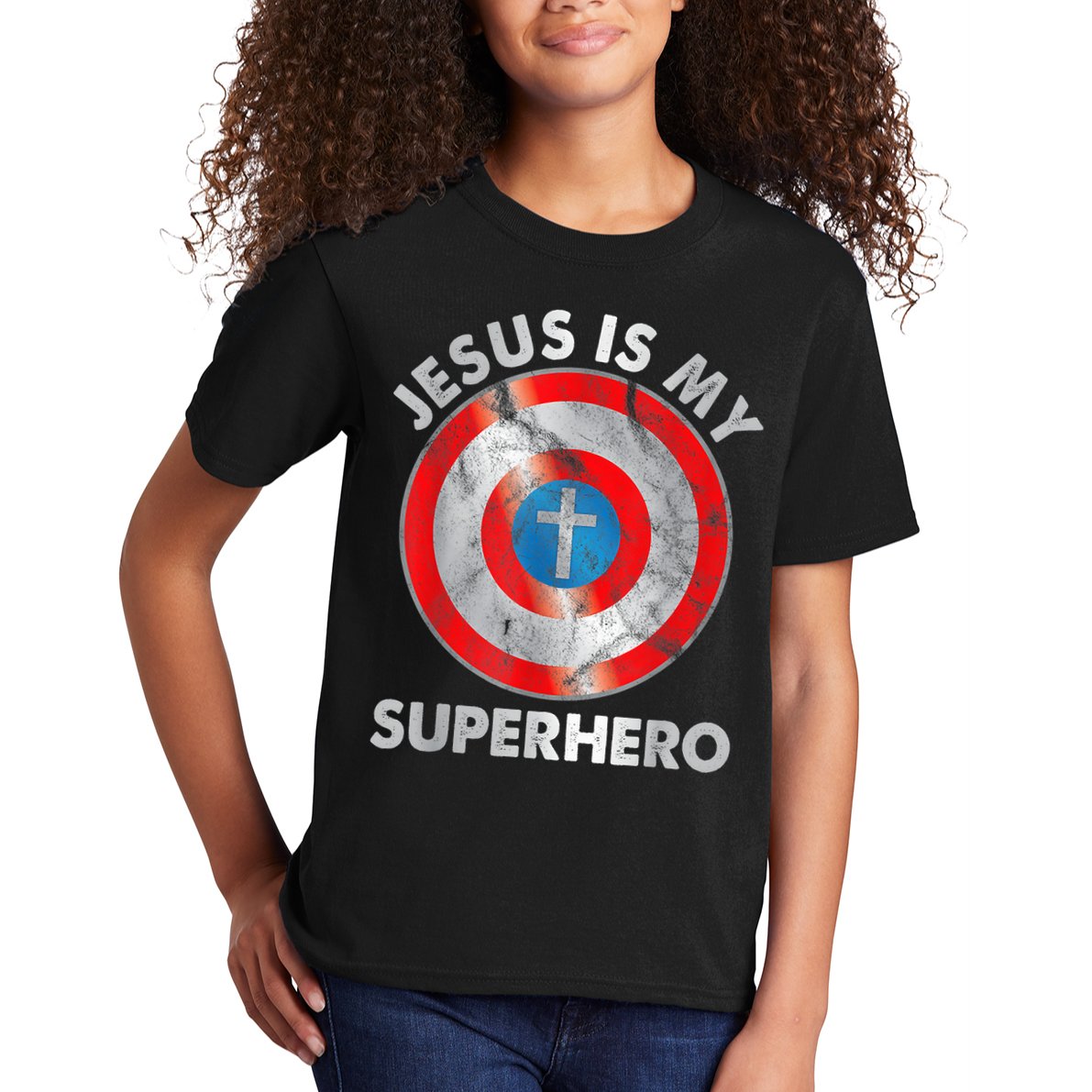 Jesus Is My SuperHero Christian Jesus Lovers Men Women Kids T-Shirt