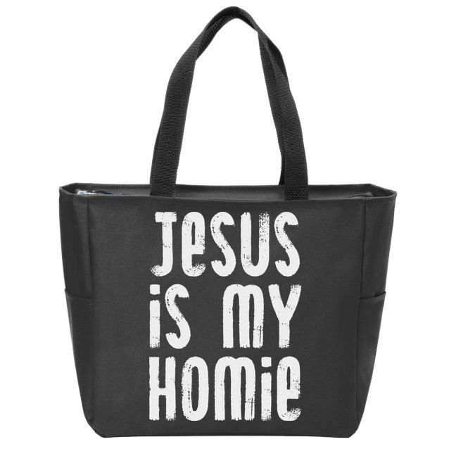 Jesus Is My Homie Christian Zip Tote Bag