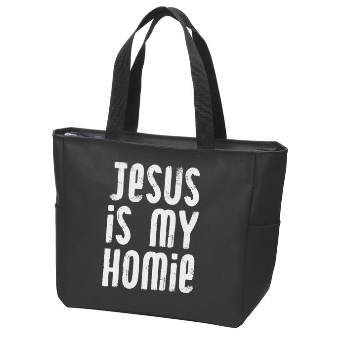 Jesus Is My Homie Christian Zip Tote Bag
