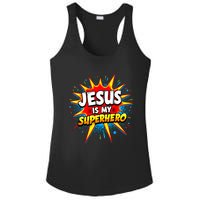 Jesus Is My Superhero Christian Ladies PosiCharge Competitor Racerback Tank