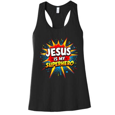 Jesus Is My Superhero Christian Women's Racerback Tank