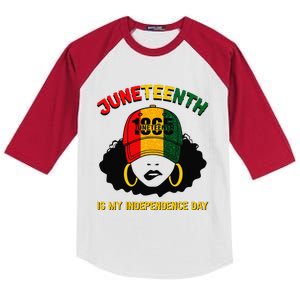 Juneteenth Is My Independence Day Black Melanin  Kids Colorblock Raglan Jersey