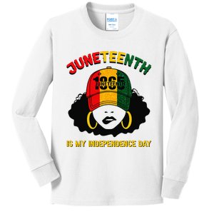 Juneteenth Is My Independence Day Black Melanin  Kids Long Sleeve Shirt