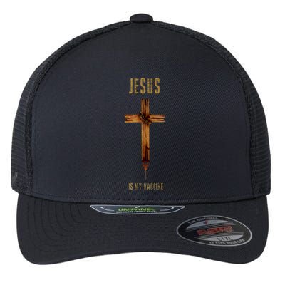 Jesus Is My Vaccine Anti Vax Vaxxer Flexfit Unipanel Trucker Cap