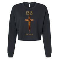 Jesus Is My Vaccine Anti Vax Vaxxer Cropped Pullover Crew