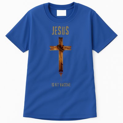 Jesus Is My Vaccine Anti Vax Vaxxer Tall T-Shirt