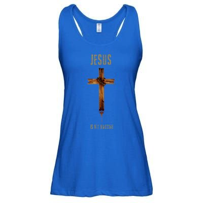 Jesus Is My Vaccine Anti Vax Vaxxer Ladies Essential Flowy Tank
