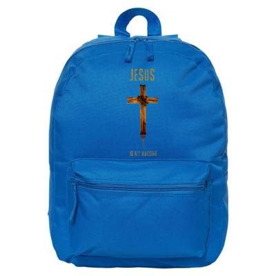 Jesus Is My Vaccine Anti Vax Vaxxer 16 in Basic Backpack