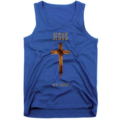 Jesus Is My Vaccine Anti Vax Vaxxer Tank Top