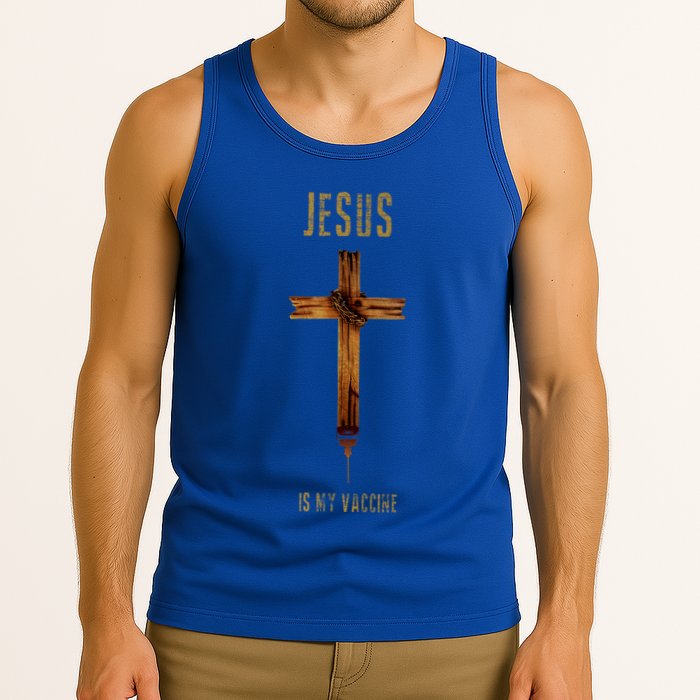 Jesus Is My Vaccine Anti Vax Vaxxer Tank Top