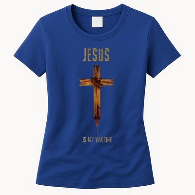 Jesus Is My Vaccine Anti Vax Vaxxer Womens T-Shirt