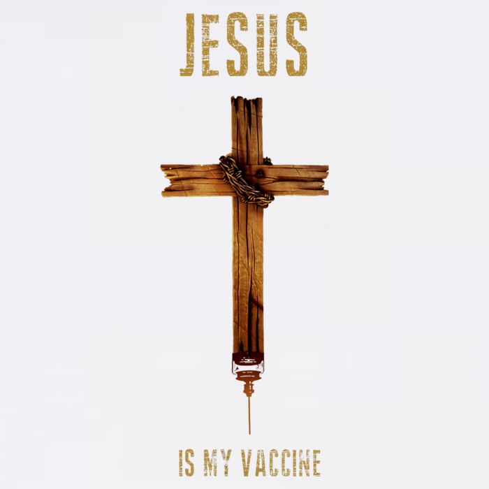 Jesus Is My Vaccine Anti Vax Vaxxer Garment-Dyed Sweatshirt