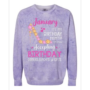 January It's my Birthday Month Wo Mom Wife Gifts Colorblast Crewneck Sweatshirt