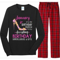 January It's my Birthday Month Wo Mom Wife Gifts Long Sleeve Pajama Set