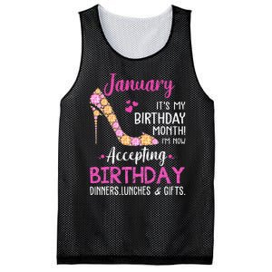 January It's my Birthday Month Wo Mom Wife Gifts Mesh Reversible Basketball Jersey Tank