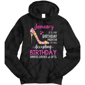 January It's my Birthday Month Wo Mom Wife Gifts Tie Dye Hoodie