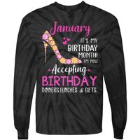 January It's my Birthday Month Wo Mom Wife Gifts Tie-Dye Long Sleeve Shirt