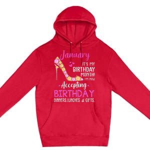 January It's my Birthday Month Wo Mom Wife Gifts Premium Pullover Hoodie