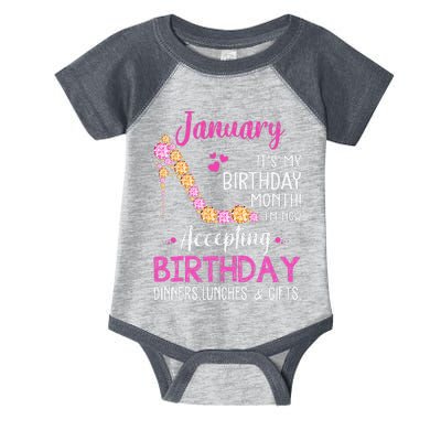 January It's my Birthday Month Wo Mom Wife Gifts Infant Baby Jersey Bodysuit