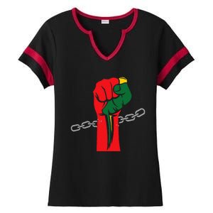 Juneteenth Is My Independence Day Free Black Pride Ladies Halftime Notch Neck Tee