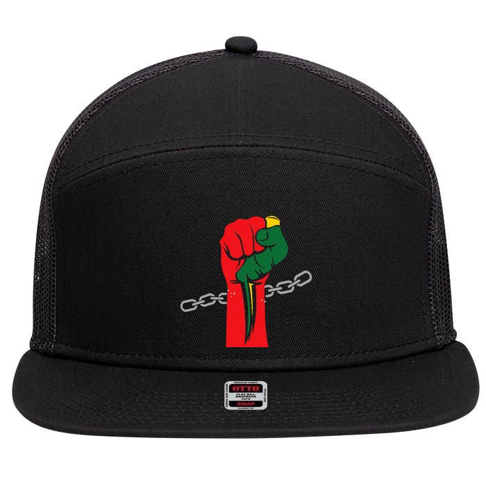 Juneteenth Is My Independence Day Free Black Pride 7 Panel Mesh Trucker Snapback Hat