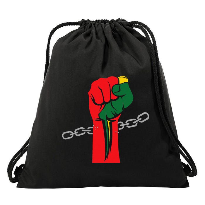 Juneteenth Is My Independence Day Free Black Pride Drawstring Bag