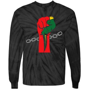 Juneteenth Is My Independence Day Free Black Pride Tie-Dye Long Sleeve Shirt