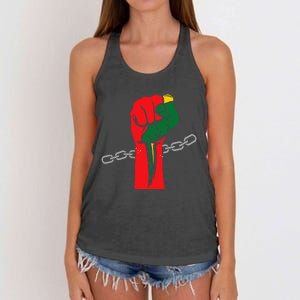 Juneteenth Is My Independence Day Free Black Pride Women's Knotted Racerback Tank