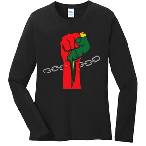 Juneteenth Is My Independence Day Free Black Pride Ladies Long Sleeve Shirt