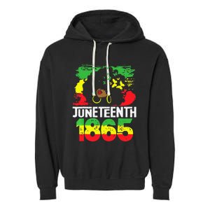 Juneteenth Is My Independence Day Black  Freedom 1865 Garment-Dyed Fleece Hoodie