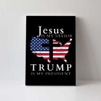 Jesus Is My Savior Trump Is My President Usa Flag And Cross Canvas