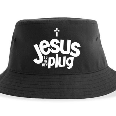 Jesus Is My New Plug Funny Christian Convert Sustainable Bucket Hat