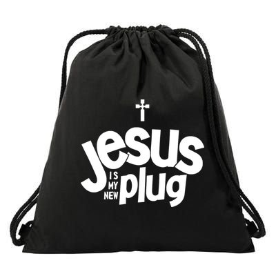 Jesus Is My New Plug Funny Christian Convert Drawstring Bag