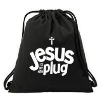 Jesus Is My New Plug Funny Christian Convert Drawstring Bag