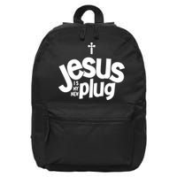Jesus Is My New Plug Funny Christian Convert 16 in Basic Backpack