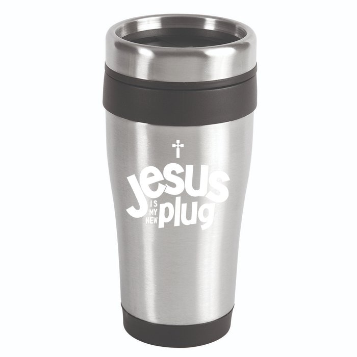 Jesus Is My New Plug Funny Christian Convert 16oz Travel Tumbler