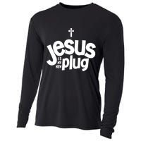 Jesus Is My New Plug Funny Christian Convert Cooling Performance Long Sleeve Crew