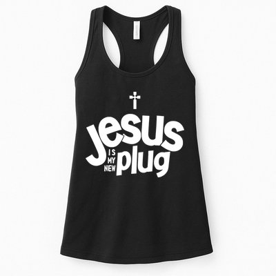 Jesus Is My New Plug Funny Christian Convert Womens Tank Top