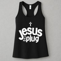 Jesus Is My New Plug Funny Christian Convert Womens Tank Top