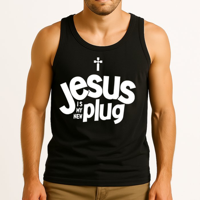 Jesus Is My New Plug Funny Christian Convert Tank Top