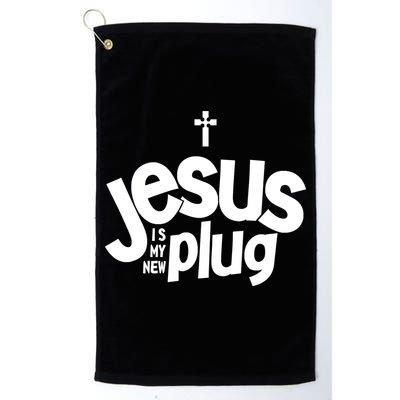 Jesus Is My New Plug Funny Christian Convert Golf Towel