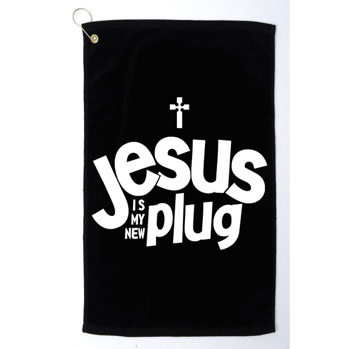 Jesus Is My New Plug Funny Christian Convert Golf Towel