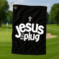 Jesus Is My New Plug Funny Christian Convert Golf Towel