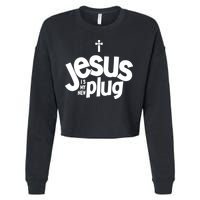 Jesus Is My New Plug Funny Christian Convert Cropped Pullover Crew