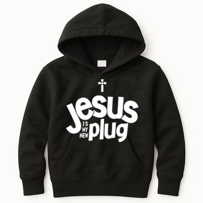 Jesus Is My New Plug Funny Christian Convert Kids Hoodie