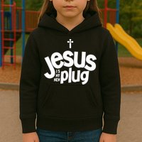 Jesus Is My New Plug Funny Christian Convert Kids Hoodie